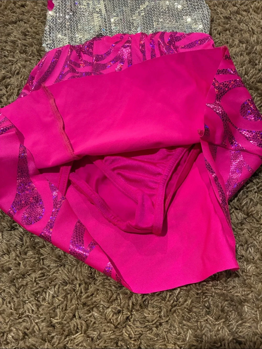 Girls pink and silver skating / dance costume